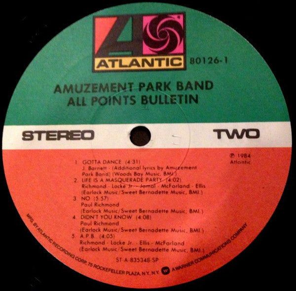 Amuzement Park Band* : All Points Bulletin (LP, Album, SP)