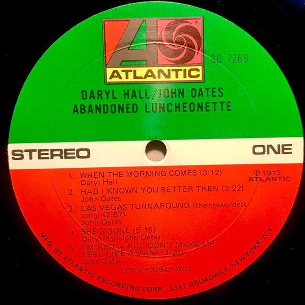 Daryl Hall & John Oates : Abandoned Luncheonette (LP, Album, MO)