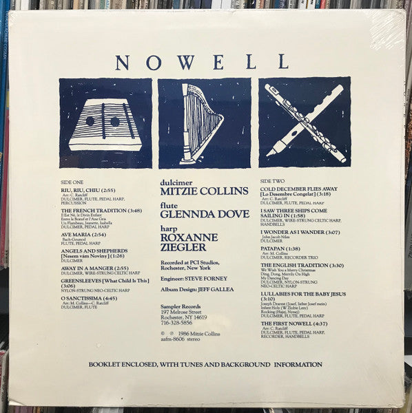 Mitzie Collins, Glennda Dove, Roxanne Ziegler : Nowell (Christmas Music For Dulcimer, Flute, And Harp) (LP, Album)