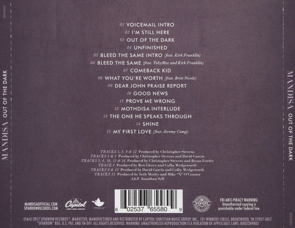 Mandisa : Out Of The Dark (CD, Album)