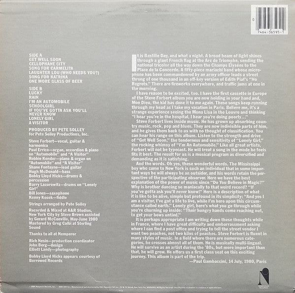 Steve Forbert : Little Stevie Orbit (LP, Album, Ter)