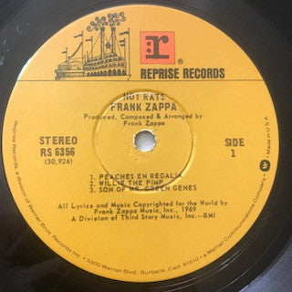 Frank Zappa : Hot Rats (LP, Album, Gat)