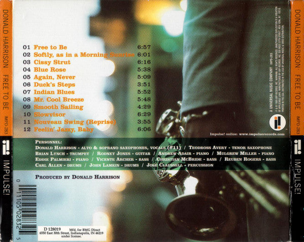 Donald Harrison : Free To Be (CD, Album, Club, dig)
