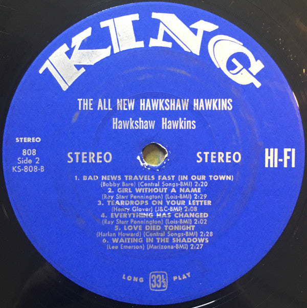 Hawkshaw Hawkins : The All New Hawkshaw Hawkins (LP, Album)