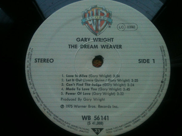 Gary Wright : The Dream Weaver (LP, Album, RP)
