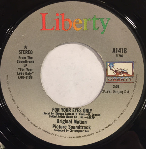Sheena Easton : For Your Eyes Only (7", Single, Los)