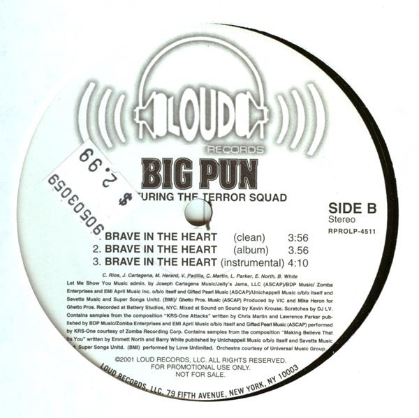 Big Pun* : Mamma / Brave In The Heart (12", Single, Promo)