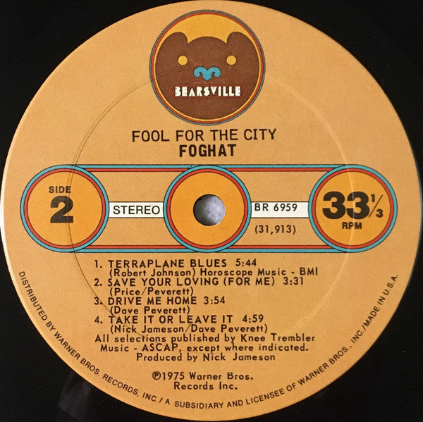 Foghat : Fool For The City (LP, Album, Ter)