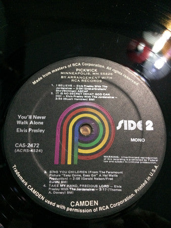 Elvis* : You'll Never Walk Alone (LP, Album, Comp, Mono, Kee)