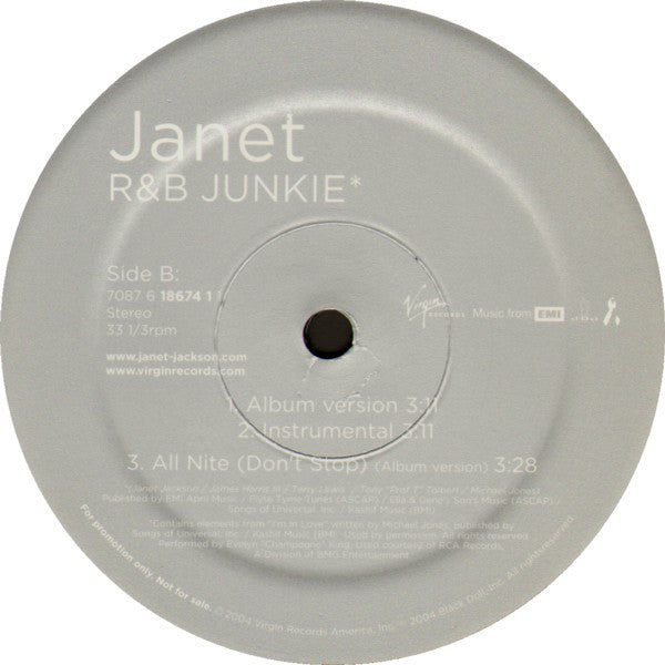 Janet* Featuring Elephant Man : All Nite (Don't Stop) (So So Def Remix) / R&B Junkie (12", Promo)