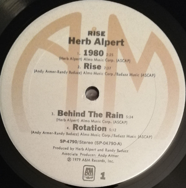 Herb Alpert : Rise (LP, Album, Ter)