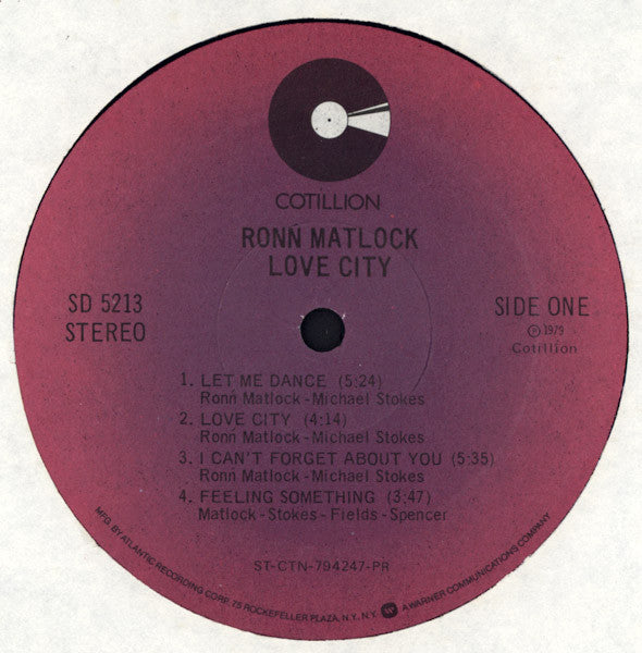Ronń Matlock* : Love City (LP, Album, PR )