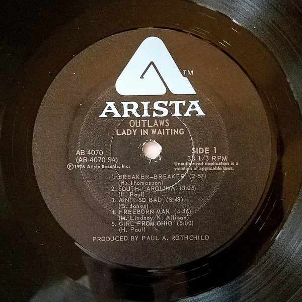 Outlaws : Lady In Waiting (LP, Album, PRC)