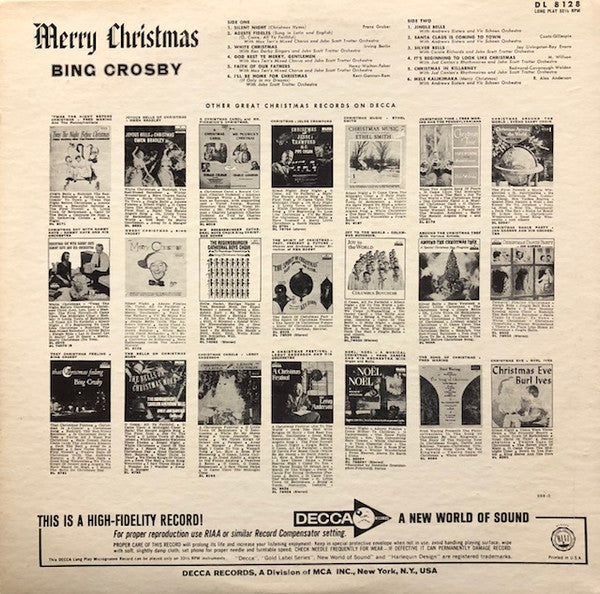 Bing Crosby : Merry Christmas (LP, Album, Mono, RE, Pin)