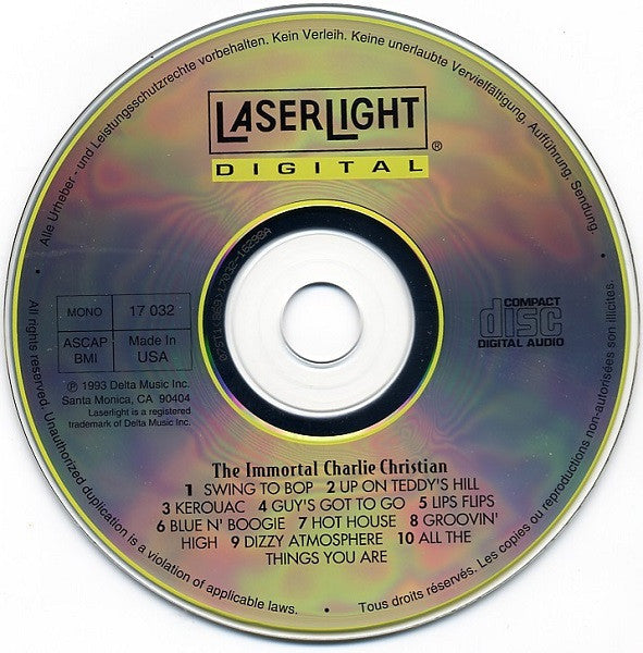 Charlie Christian : The Immortal Charlie Christian (CD, Album, Mono, RE)