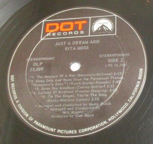 Rita Moss : Just A Dream Ago (LP, Album)