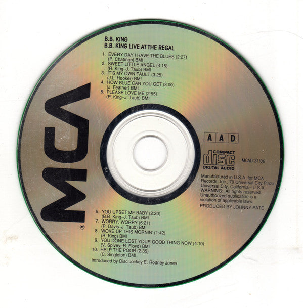 B.B. King : Live At The Regal (CD, Album, RE)