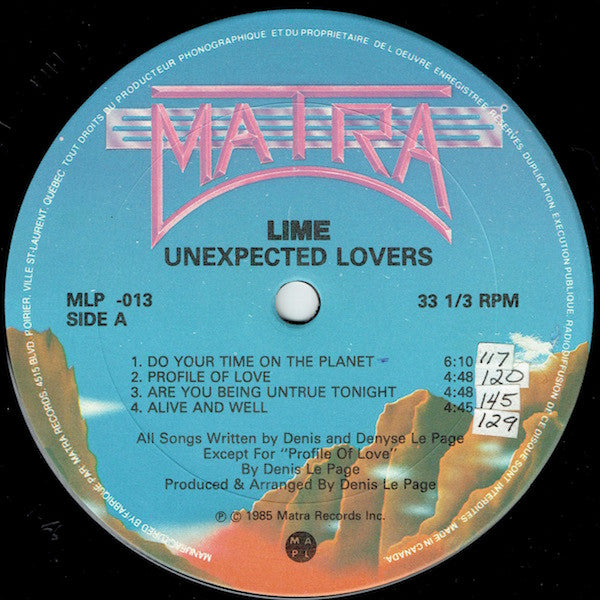 Lime (2) : Unexpected Lovers (LP, Album)