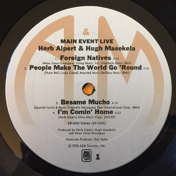 Herb Alpert & Hugh Masekela : Main Event Live (LP, Album)