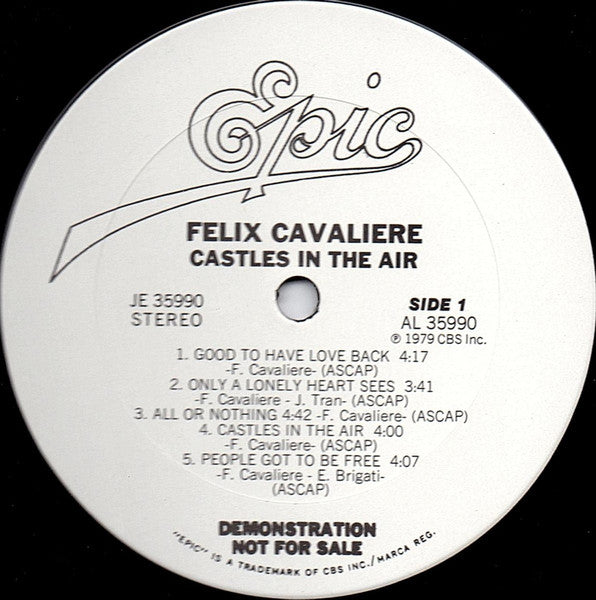 Felix Cavaliere : Castles In The Air (LP, Album, Promo)
