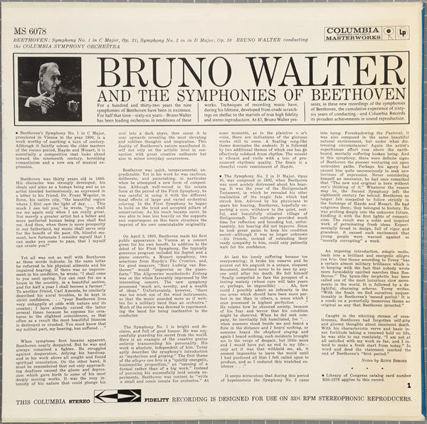 Bruno Walter, Ludwig van Beethoven : The Nine Symphonies (7xLP, Comp, RE + Box)