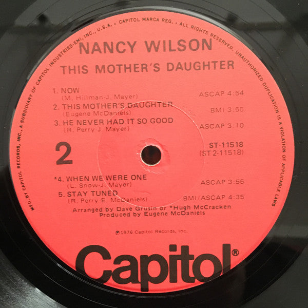 Nancy Wilson : This Mother's Daughter (LP, Album)