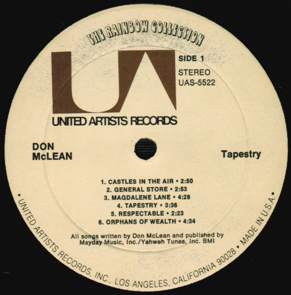 Don McLean : Tapestry (LP, Album, RE)