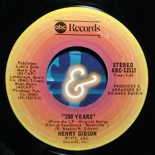 Keith Carradine / Henry Gibson (3) : I'm Easy / 200 Years (7", Styrene, Ter)