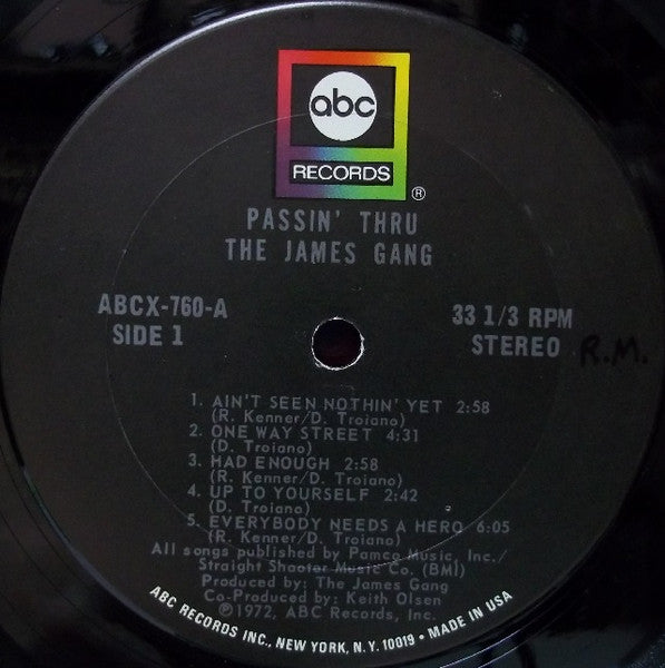 James Gang : Passin' Thru (LP, Album, Ter)