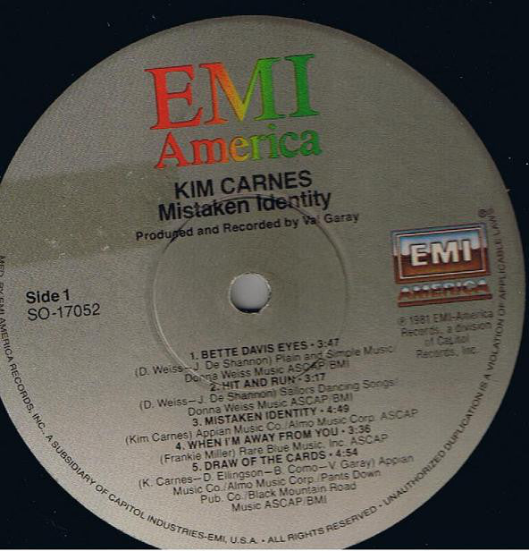 Kim Carnes : Mistaken Identity (LP, Album, Win)