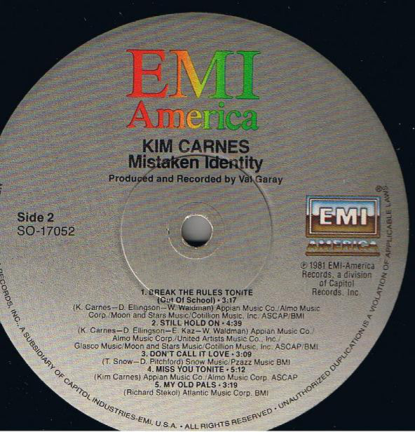 Kim Carnes : Mistaken Identity (LP, Album, Win)