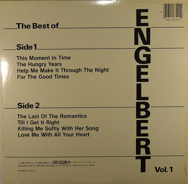 Engelbert Humperdinck : The Best Of Engelbert Vol. 1 (LP, Comp)