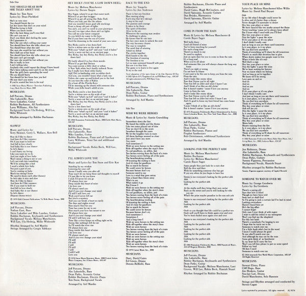 Melissa Manchester : Hey Ricky (LP, Album, Ele)