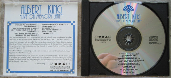 Albert King : "Live On Memory Lane" (CD, Album)
