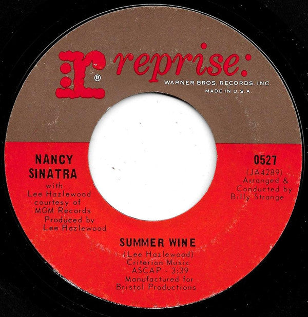 Nancy Sinatra : Sugar Town / Summer Wine (7", Single, Styrene, Ter)