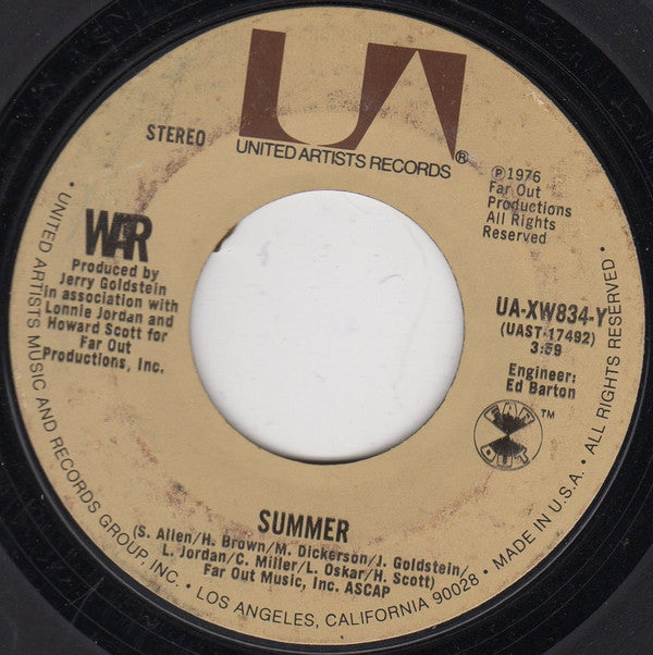 War : Summer / All Day Music (7", Styrene, Ter)