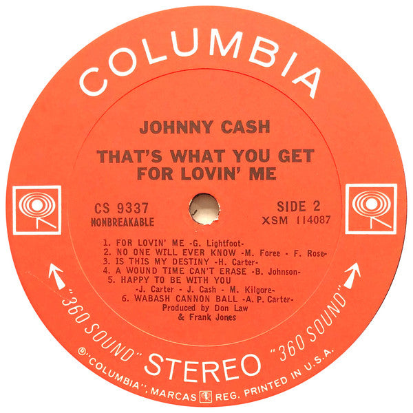 Johnny Cash : Happiness Is You / That's What You Get For Lovin' Me (LP, Album, Tit)