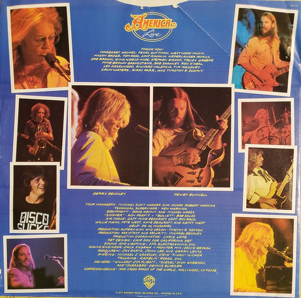 America (2) : Live (LP, Album, Jac)