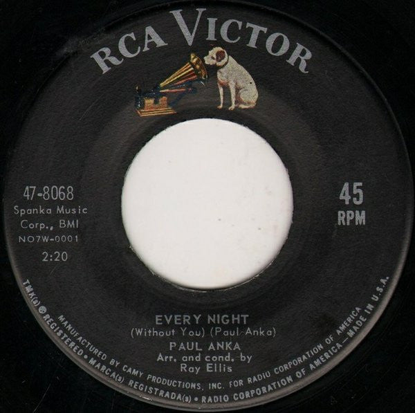 Paul Anka : Every Night / There You Go (7", Single, Ind)