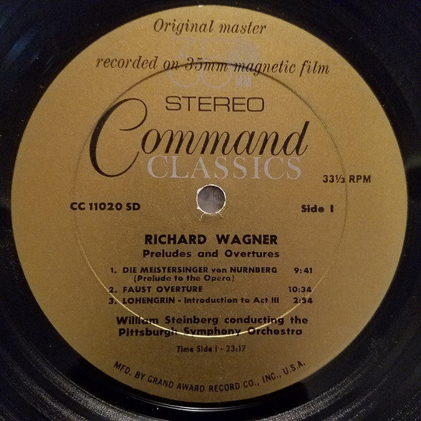 Wagner* - William Steinberg, The Pittsburgh Symphony Orchestra* : Preludes And Overtures (LP, Album, Gat)