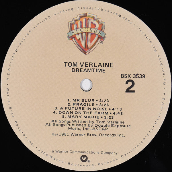 Tom Verlaine : Dreamtime (LP, Album, Jac)