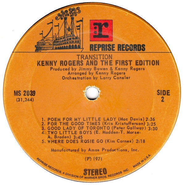 Kenny Rogers And The First Edition* : Transition (LP, Album, Ter)