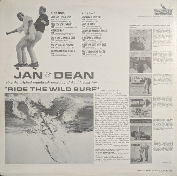 Jan & Dean : Ride The Wild Surf (LP, Album, Mono, Ind)