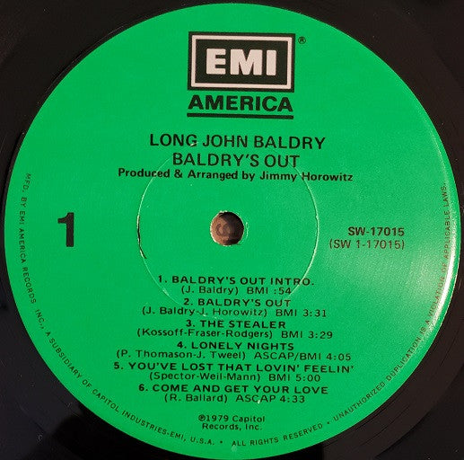 Long John Baldry : Baldry's Out! (LP, Album, L.A)
