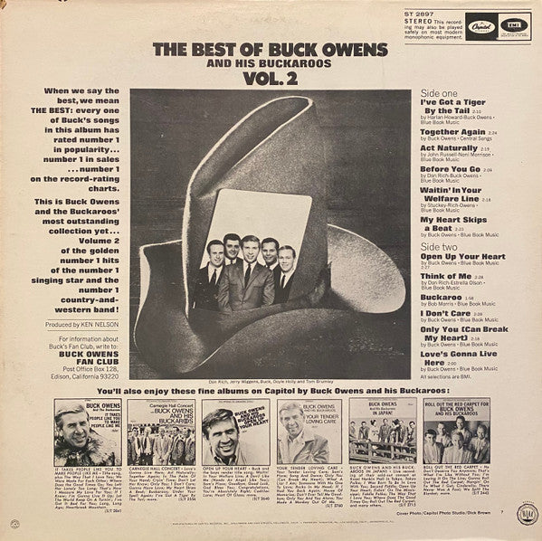 Buck Owens And His Buckaroos : The Best Of Buck Owens, Vol. 2 (LP, Comp, RE, Scr)