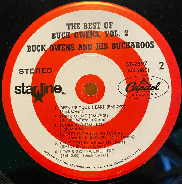 Buck Owens And His Buckaroos : The Best Of Buck Owens, Vol. 2 (LP, Comp, RE, Scr)