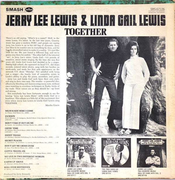 Jerry Lee Lewis & Linda Gail Lewis : Together (LP, Album, Mer)