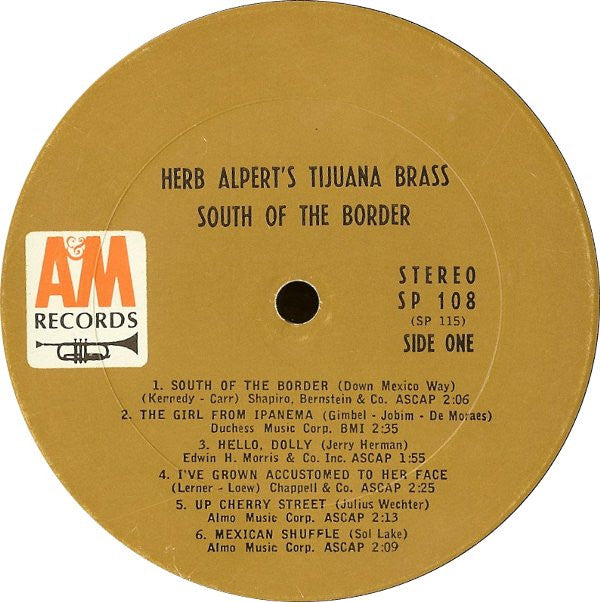 Herb Alpert's Tijuana Brass* : South Of The Border (LP, Album, Pit)