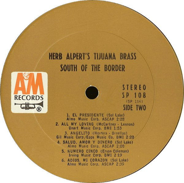 Herb Alpert's Tijuana Brass* : South Of The Border (LP, Album, Pit)