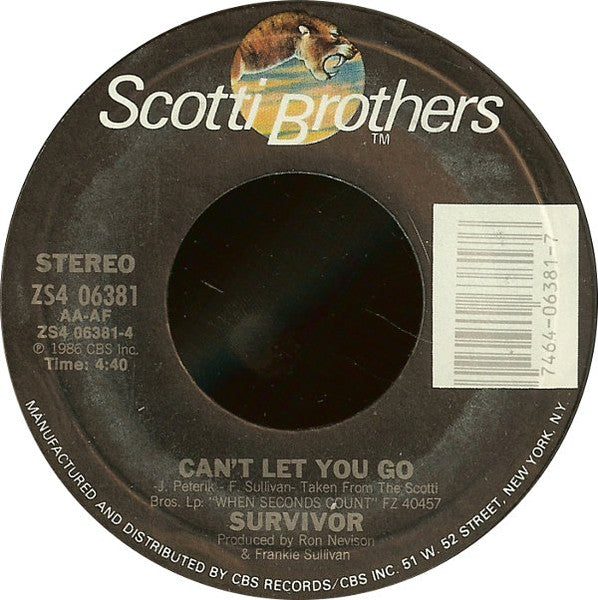 Survivor : Is This Love / Can't Let You Go (7", Single, Pit)